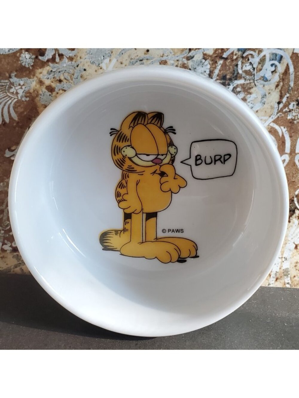 Vintage Garfield My Bowl Pet Dish Ceramic Cat Dog Burp Paws PAWS T.V. Character - Picture 2 of 7